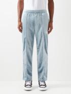 Icecream - Logo-embroidered Velour Track Pants - Mens - Light Blue