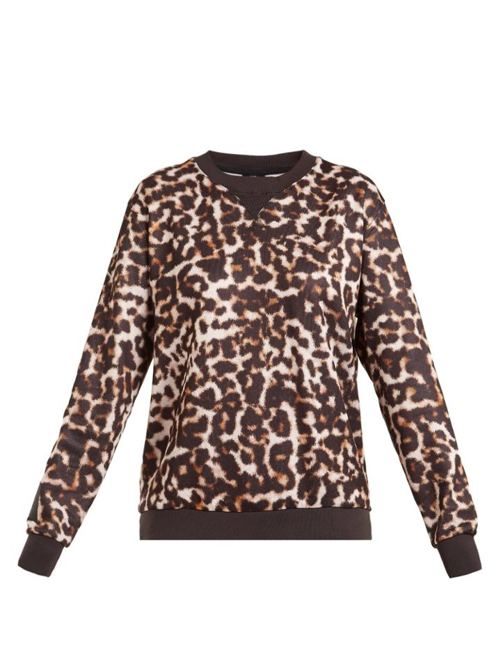 The Upside Lulu Leopard-print Crew-neck Jersey Sweatshirt