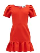 Matchesfashion.com Msgm - Sweetheart Neckline Crepe Mini Dress - Womens - Red