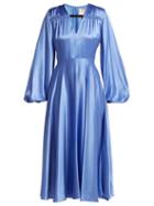 Matchesfashion.com Roksanda - Houma Silk Dress - Womens - Blue