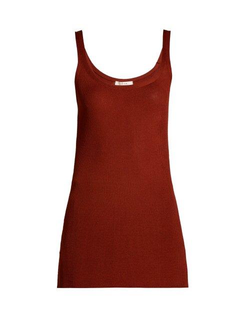 Matchesfashion.com The Row - Ribbed Silk Tank Top - Womens - Brown