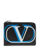 Matchesfashion.com Valentino Garavani - Double V-logo Printed Leather Pouch - Mens - Black