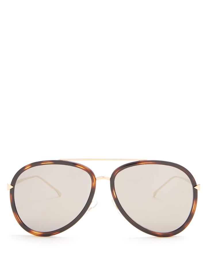 Fendi Double-rim Aviator Acetate Sunglasses