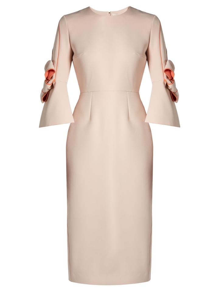 Roksanda Lavette Bow-sleeved Bonded-crepe Dress