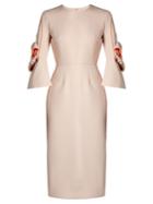 Roksanda Lavette Bow-sleeved Bonded-crepe Dress