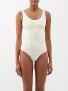 Toteme - Monogram-print Recycled-fibre Swimsuit - Womens - Cream
