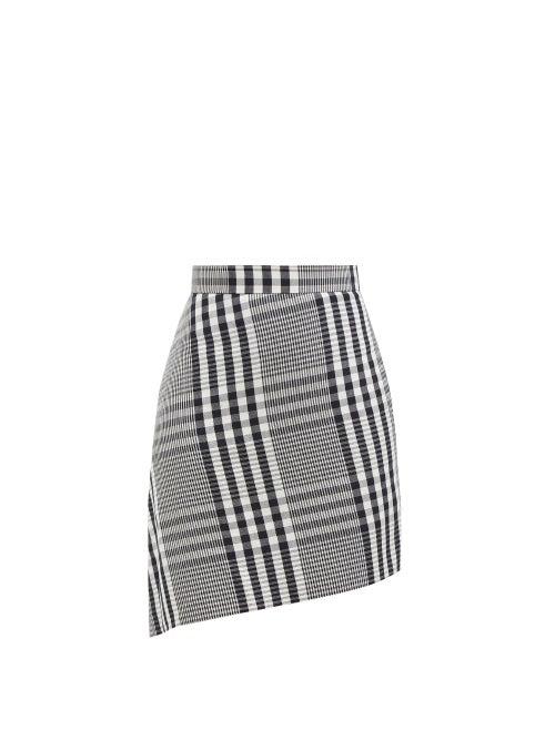 Vivienne Westwood - Check-cotton And Linen Mini Skirt - Womens - Navy White