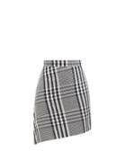 Vivienne Westwood - Check-cotton And Linen Mini Skirt - Womens - Navy White
