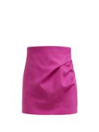 Matchesfashion.com Jacquemus - Bambola Draped Wool Canvas Mini Skirt - Womens - Pink