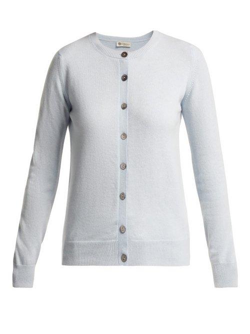 Matchesfashion.com Connolly - Fine Knit Cashmere Cardigan - Womens - Light Blue