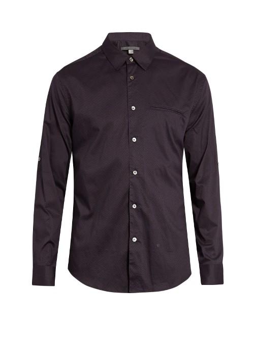 John Varvatos Crosshatch-print Cotton Shirt