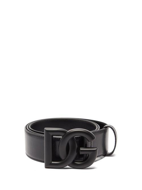 Dolce & Gabbana - Logo-buckle Leather Belt - Mens - Black