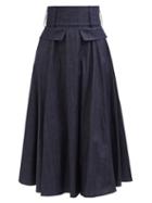 Carl Kapp - Chyulu High-rise Denim Midi Skirt - Womens - Indigo