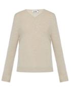 Matchesfashion.com Jil Sander - V Neck Wool Sweater - Mens - Light Beige