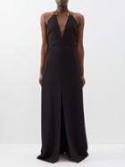 Pucci - Halterneck Crepe Maxi Dress - Womens - Black