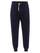 Brunello Cucinelli - Rib-knitted Cotton Track Pants - Mens - Navy