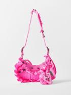Balenciaga - Le Cagole Xs Ruffled Spandex Shoulder Bag - Womens - Fuchsia
