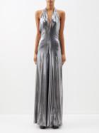 Pucci - Liquid Lam Jersey Maxi Dress - Womens - Silver