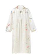 By Walid - Vladi Vintage Patchwork Linen Midi Dress - Womens - White Multi