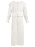 Matchesfashion.com Sir - Leila Broderie Anglaise Cotton Dress - Womens - Ivory
