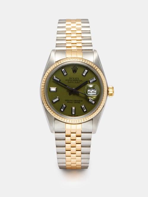 Lizzie Mandler - Vintage Rolex Datejust 36mm Diamond & Steel Watch - Mens - Silver Gold