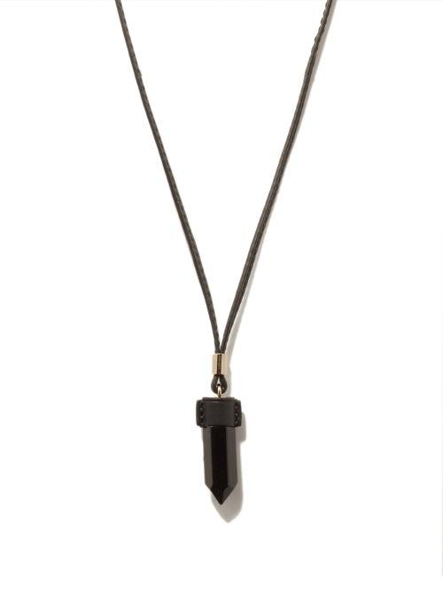 Chlo - Jemma Obsidian And Leather Necklace - Womens - Black