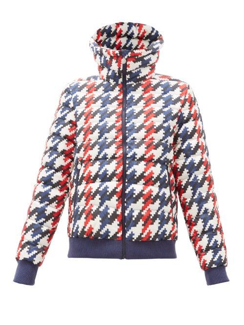 Matchesfashion.com Perfect Moment - Queenie Pixel Print Down Filled Ski Jacket - Womens - Navy Multi