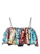 Halpern - Sequinned Cropped Top - Womens - Multi