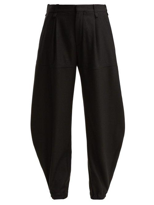 Matchesfashion.com Chlo - Press Stud Cuff Virgin Wool Trousers - Womens - Black