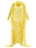 Matchesfashion.com Etro - Mondello Hooded Paisley-print Silk-chiffon Poncho - Womens - Yellow Multi