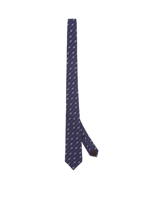 Matchesfashion.com Gucci - Logo-jacquard Silk-twill Tie - Mens - Blue