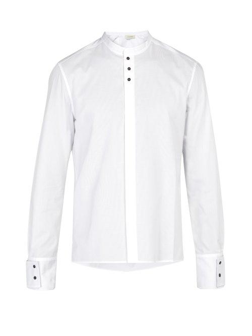 Matchesfashion.com Wales Bonner - Collarless Cotton Shirt - Mens - White