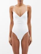 Matteau - The Wrap Maillot Recycled-fibre Swimsuit - Womens - Chalk