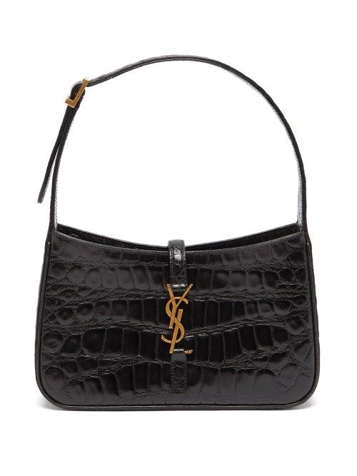Saint Laurent - Le 5  7 Crocodile-effect Leather Shoulder Bag - Womens - Black