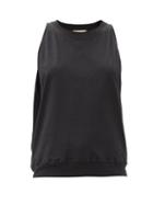 Matchesfashion.com Alexandre Vauthier - Crystal-logo Cotton-jersey Tank Top - Womens - Black