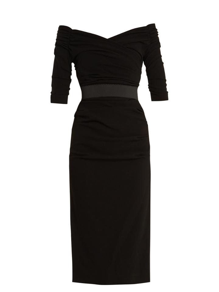 Dolce & Gabbana Off-the-shoulder Stretch-wool Dress