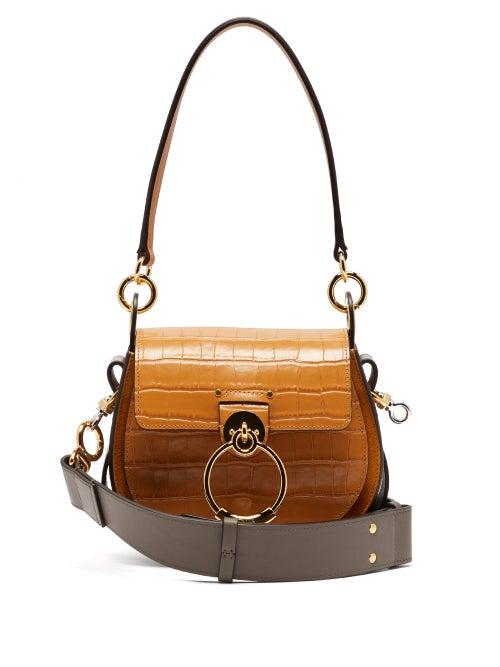Matchesfashion.com Chlo - Tess Small Crocodile Effect Leather Cross Body Bag - Womens - Amber