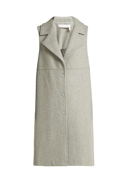 Matchesfashion.com See By Chlo - City Wool Blend Sleeveless Coat - Womens - Light Grey