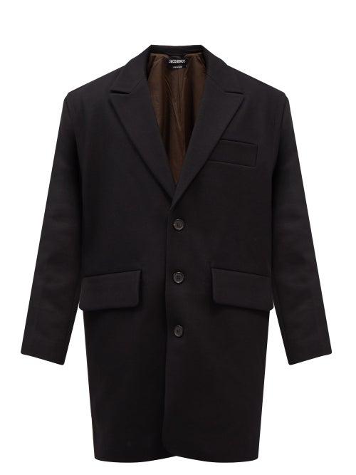 Jacquemus - Oversized Single-breasted Virgin Wool-blend Coat - Mens - Black