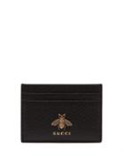 Matchesfashion.com Gucci - Bee Embellished Leather Cardholder - Mens - Black