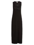 Fendi Logo-print Cotton-knit Maxi Dress
