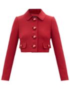 Dolce & Gabbana - Cropped Wool Jacket - Womens - Red