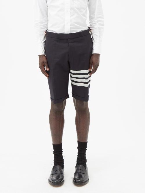 Thom Browne - Four-bar Tailored Wool Shorts - Mens - Navy