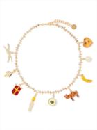 Marni - Fruit And Animal-charm Crystal Necklace - Womens - Gold Multi