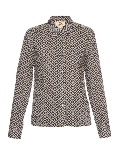 Figue Anna Zigzag-print Cotton Shirt