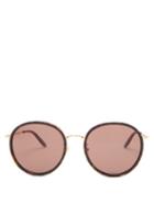 Matchesfashion.com Gucci - Round Tortoiseshell-acetate And Metal Sunglasses - Mens - Brown