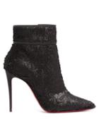 Matchesfashion.com Christian Louboutin - Moulakate 100 Sequin Ankle Boots - Womens - Black