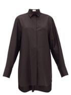 Matchesfashion.com Jil Sander - Tuesday P.m. Oversized Silk-poplin Shirt - Womens - Black