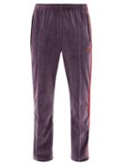 Matchesfashion.com Needles - Butterfly-embroidered Cotton-blend Track Pants - Mens - Purple