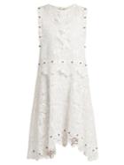 No. 21 Macram-lace Stud-embellished Dress